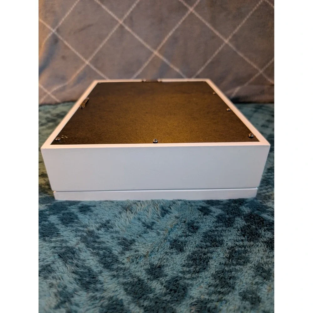 White Wood Shadow Box Display Padded Case Hinged Glass Door 9.25x11 Memory Box